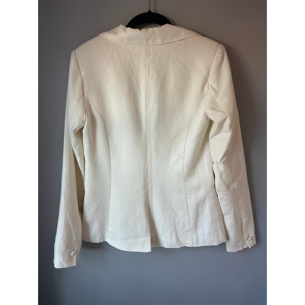 $325 JASON WU The Classics Embroidered Off White Linen Rayon Button Blazer sz Xs - Picture 8 of 10